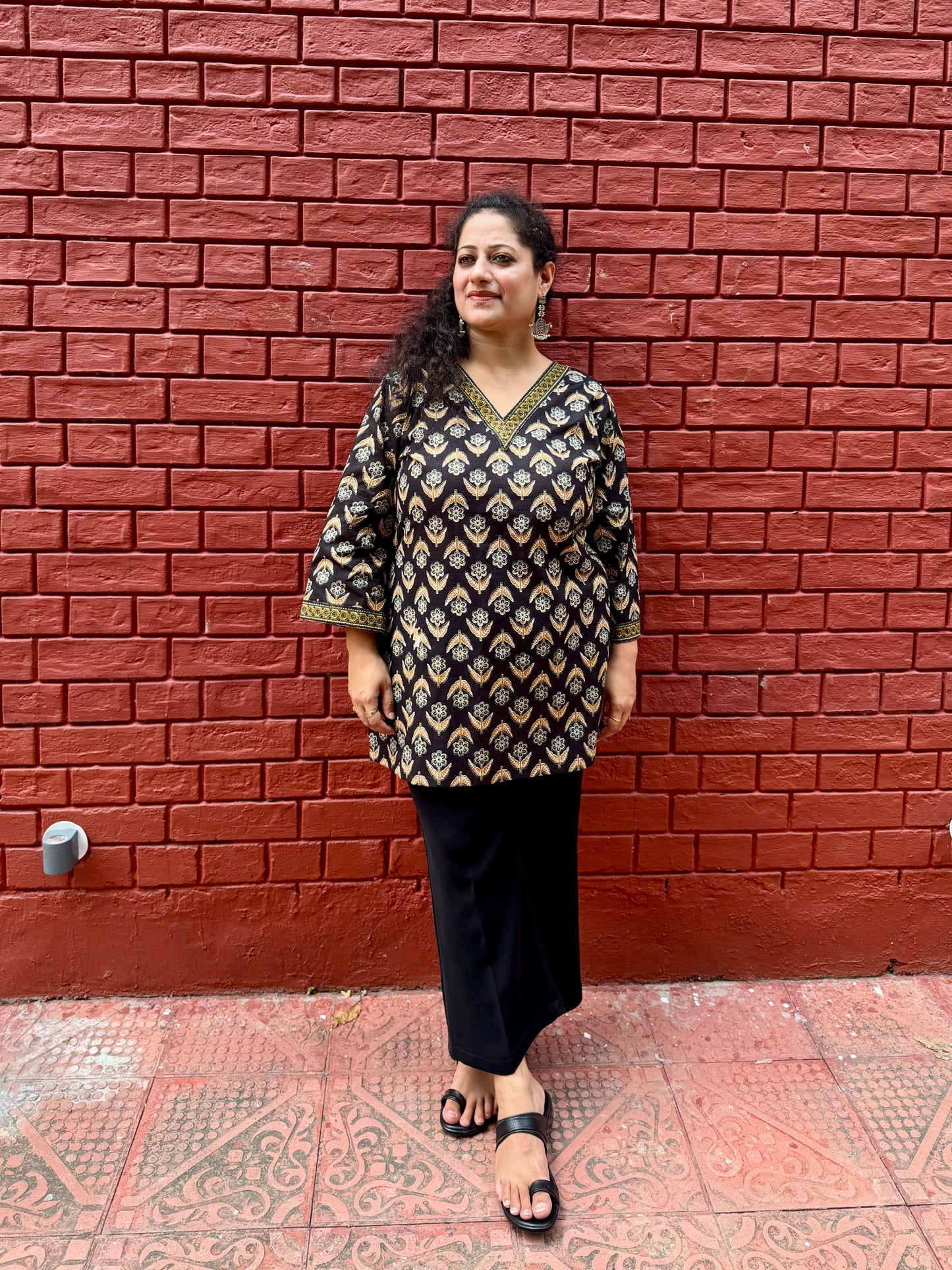 Noor Black Printed Kurta