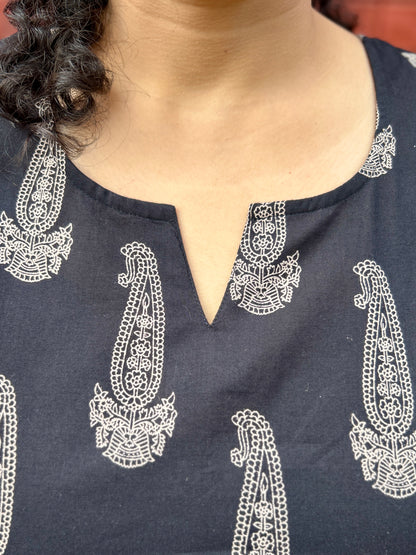 Black Paisley Kurta