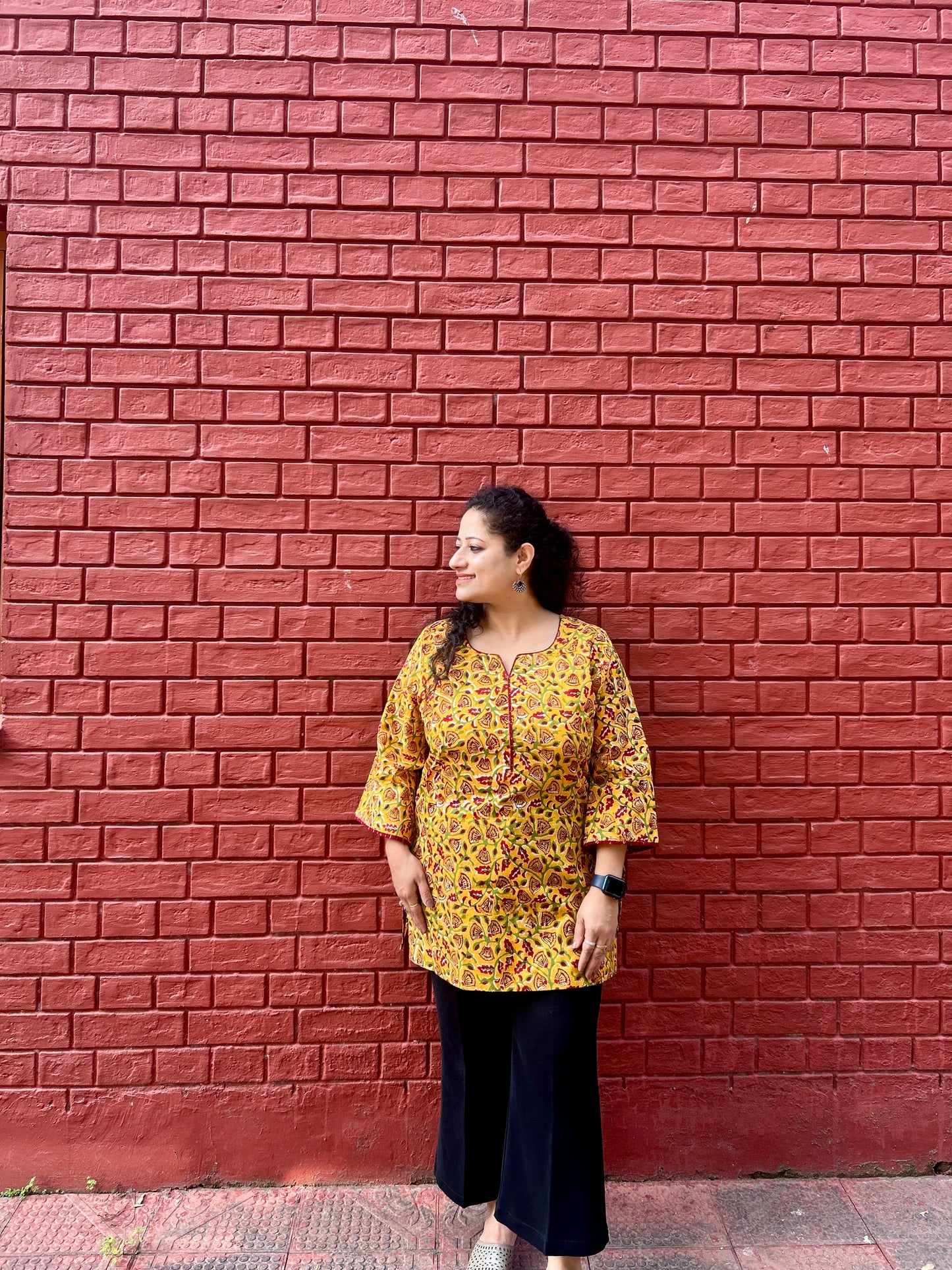 Sunshine Bloom Handblock Kurti