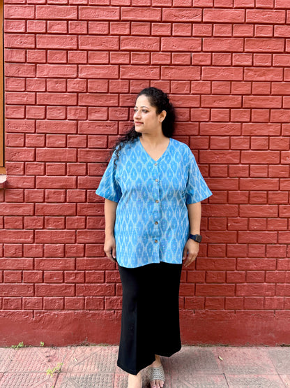 Blue ikkat shirt