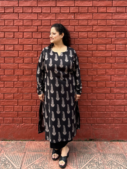 Black Paisley Kurta