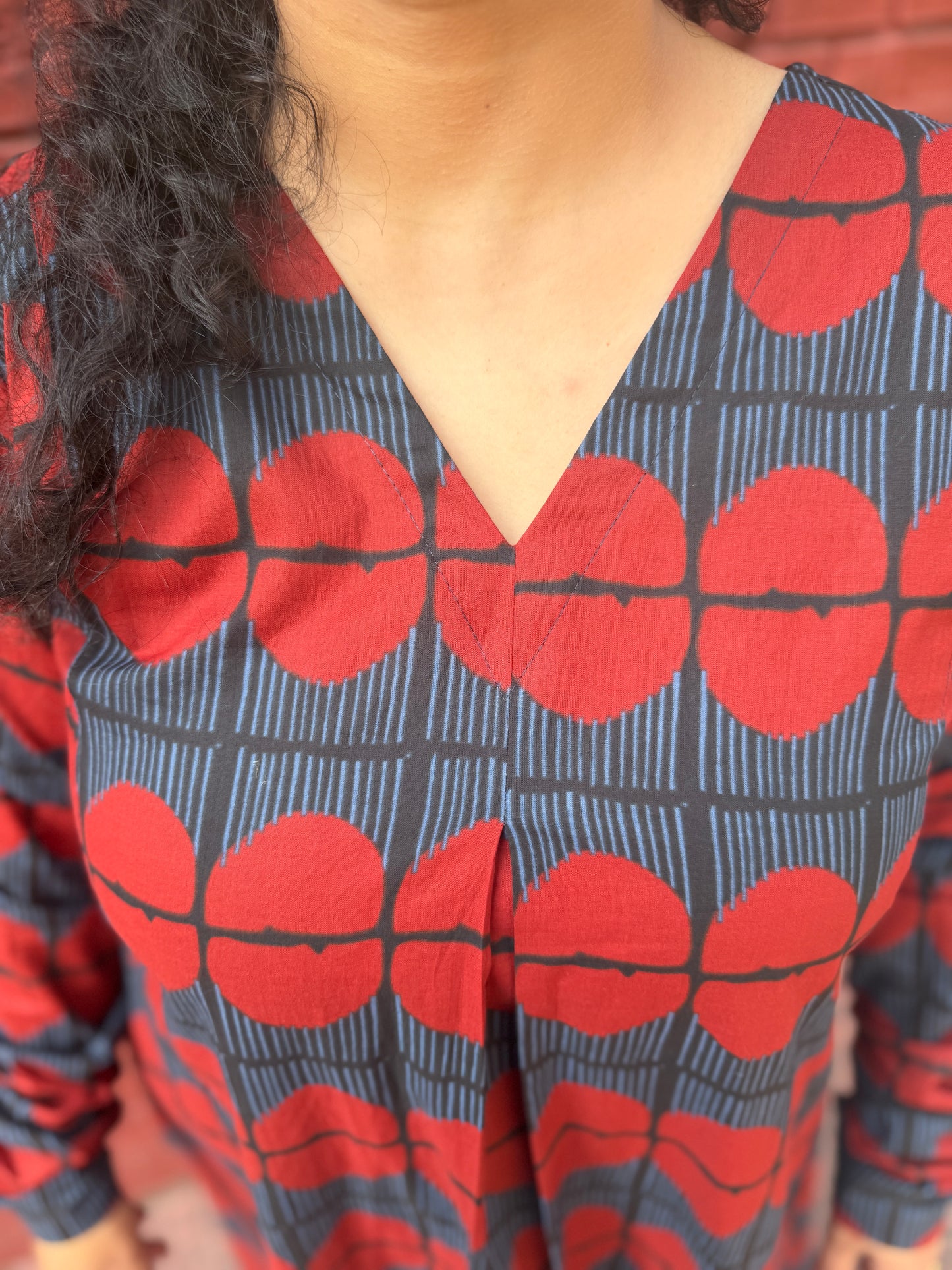 Red circle A line kurta