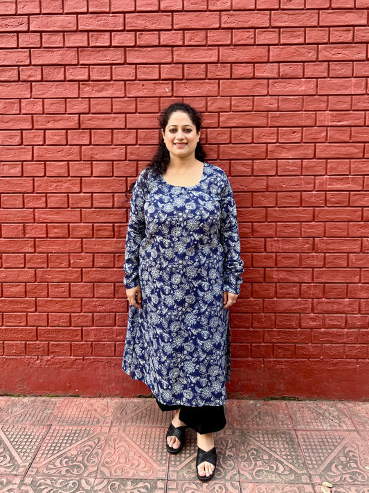 Indigo Floral Kurta