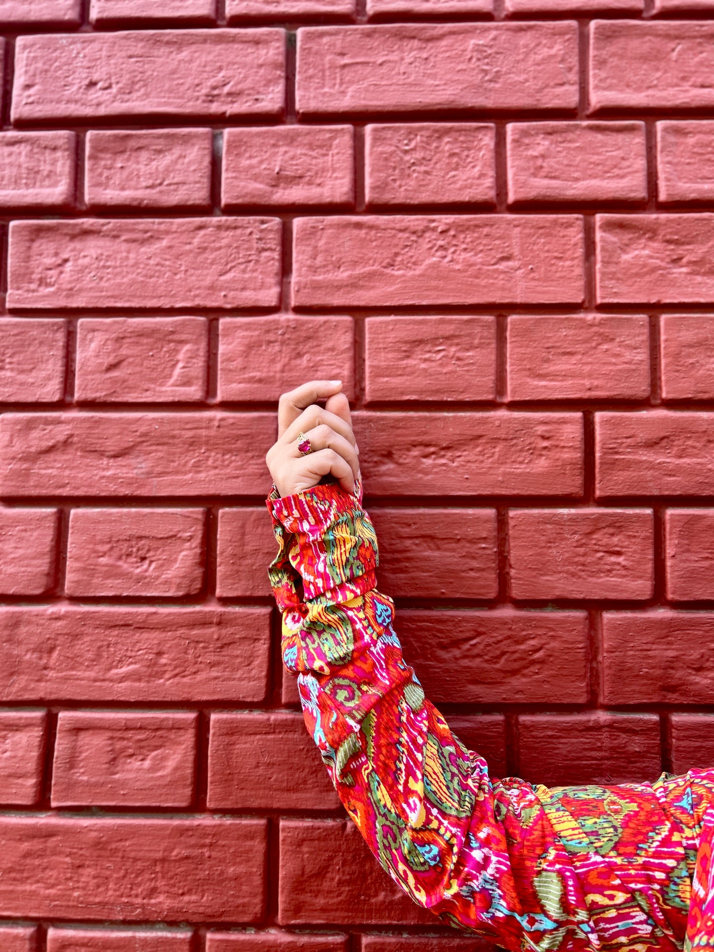 Red Bloom Straight Kurta