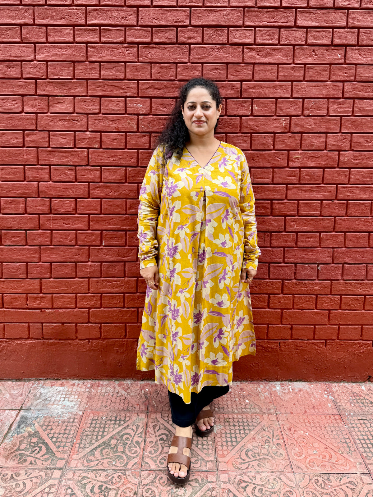 Mustard Meadow A-Line Kurta