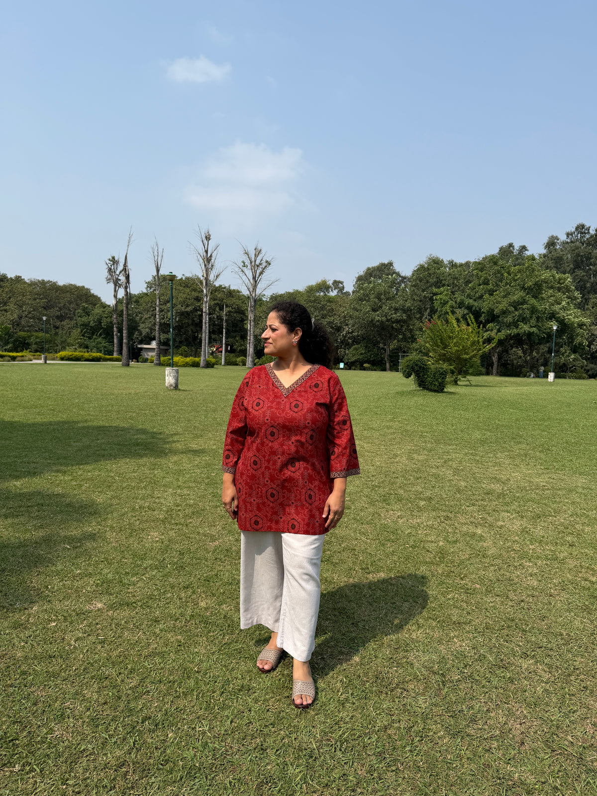 Red Printed Kurta