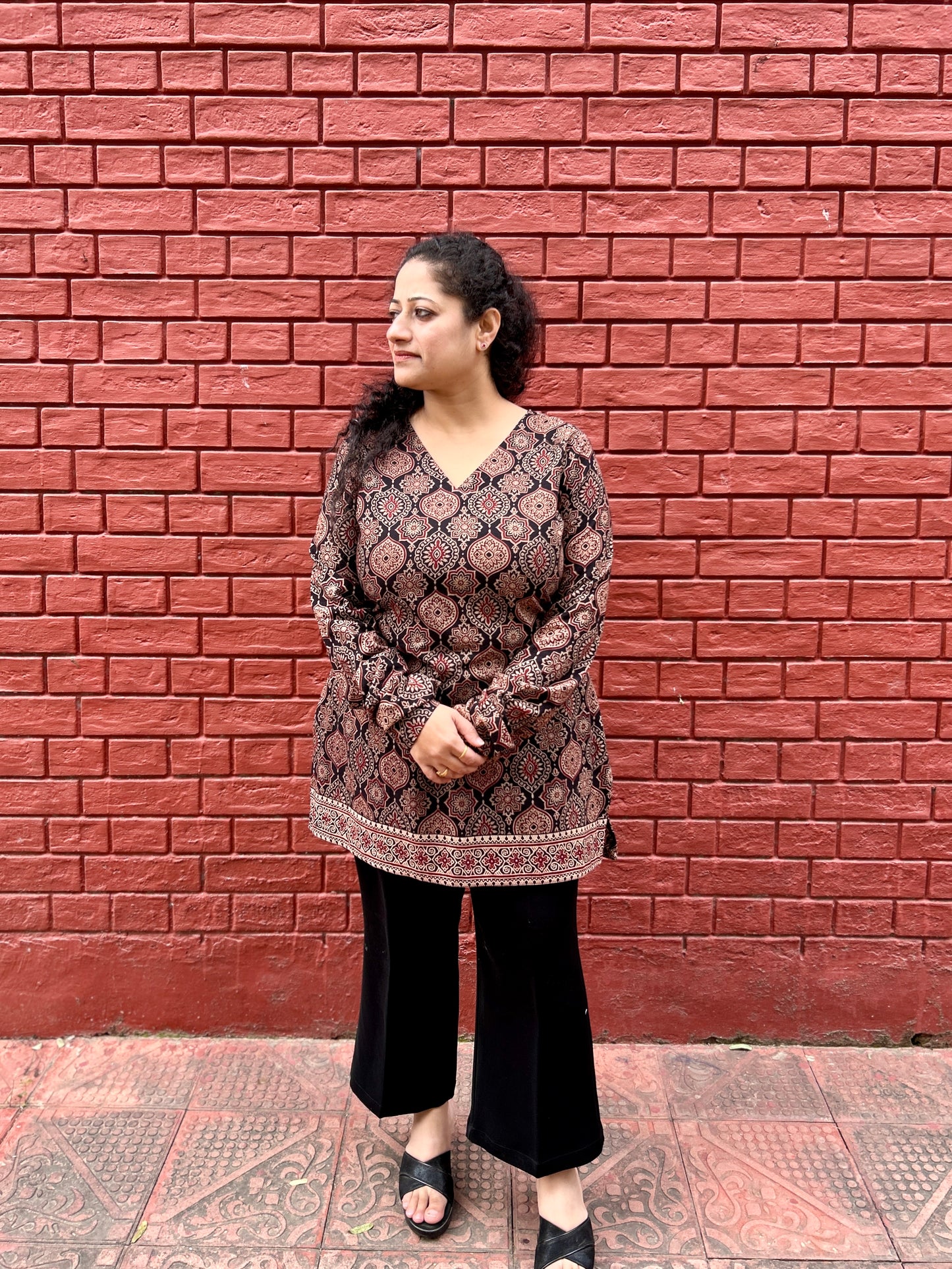 Brown Classic Ajrakh Kurta