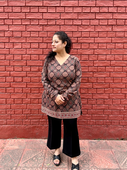 Brown Classic Ajrakh Kurta