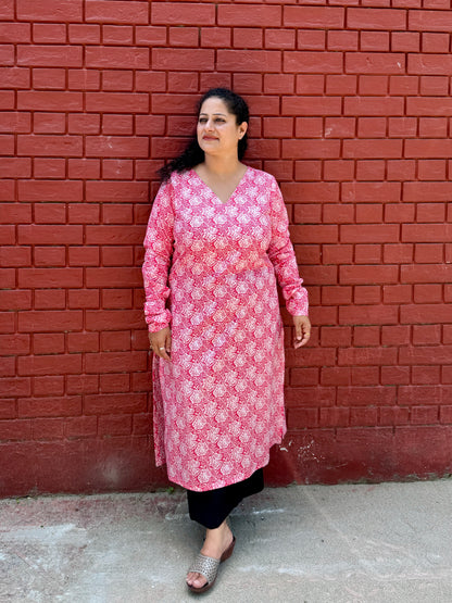 Gulabi Bagh Cotton Kurta