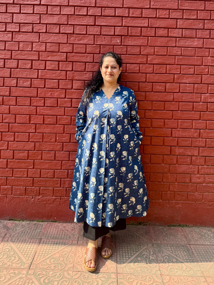 Indigo Phool A line kurta