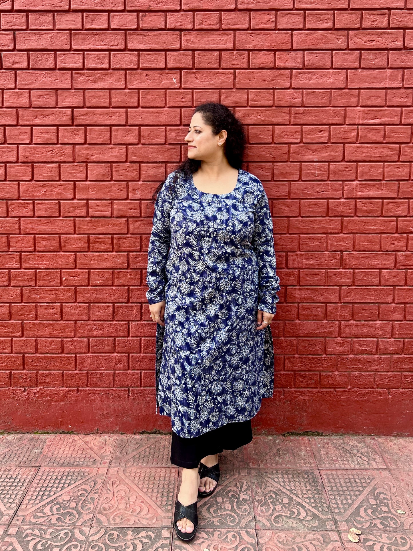 Indigo Floral Kurta