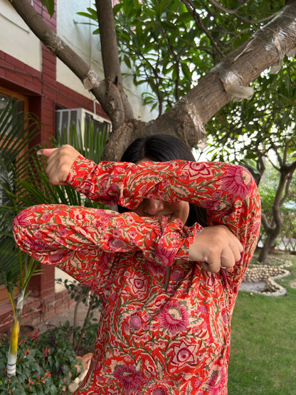 Laal printed kurta