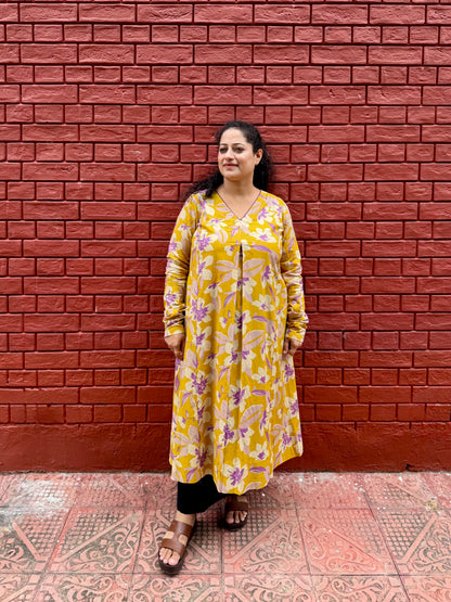 Mustard Meadow A-Line Kurta