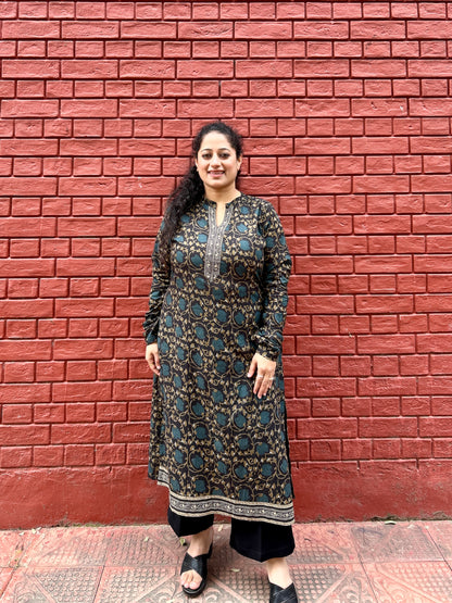 Black Lotus Ajrakh Kurta