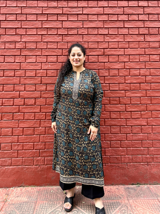 Black Lotus Ajrakh Kurta