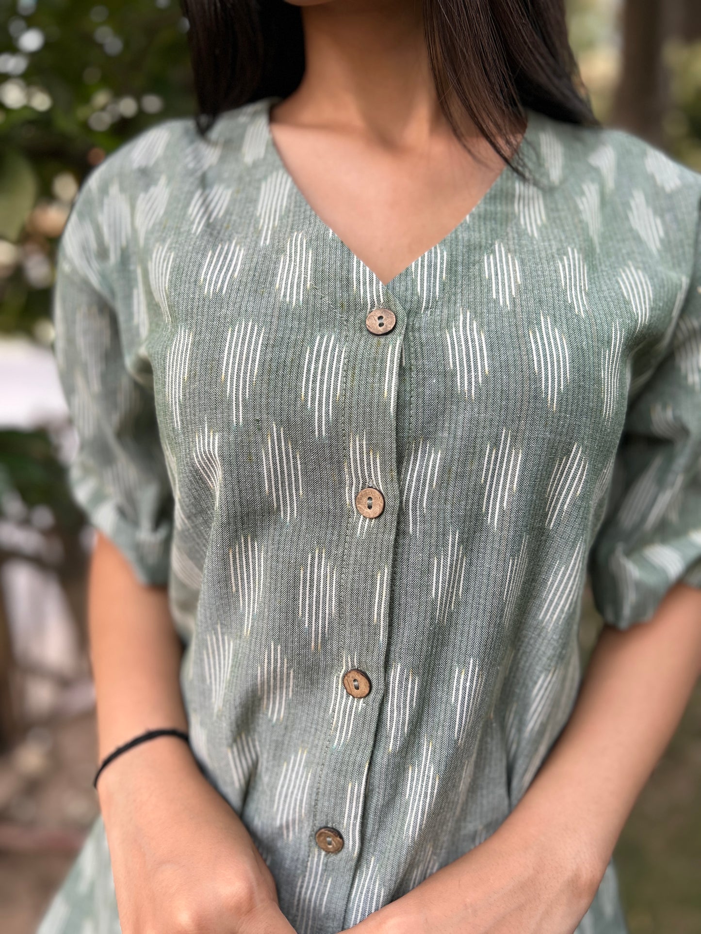 Pista Green Ikkat Shirt