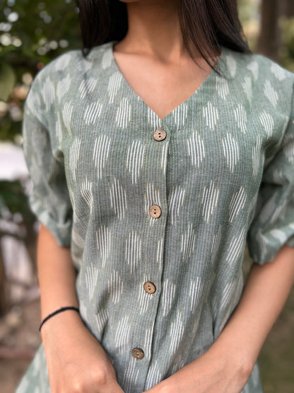 Pista Green Ikkat Shirt