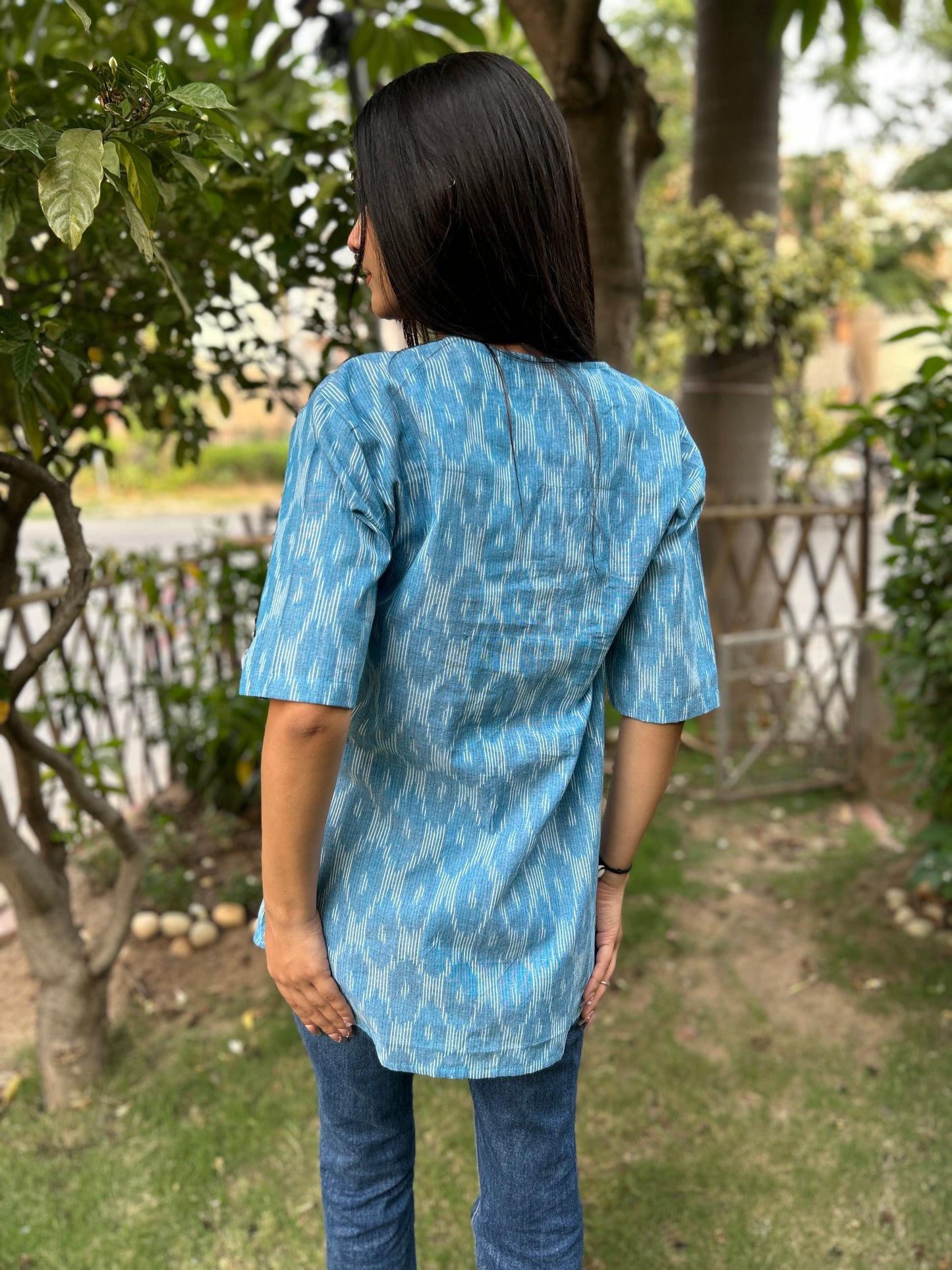Blue ikkat shirt