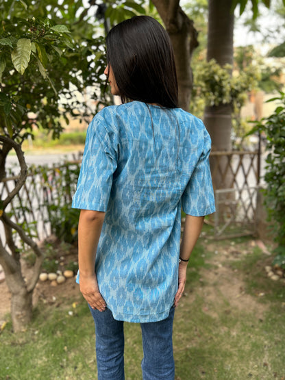Blue ikkat shirt