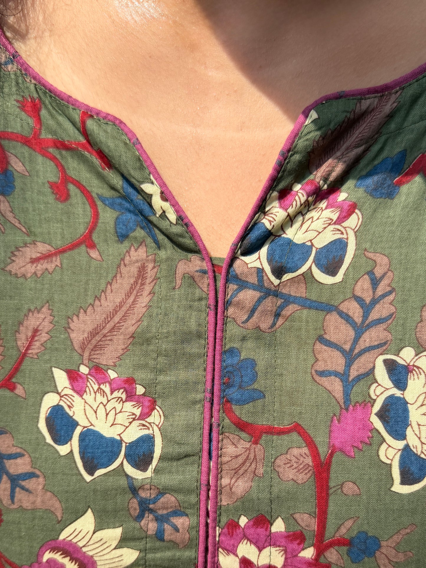 Green Floral Kurta