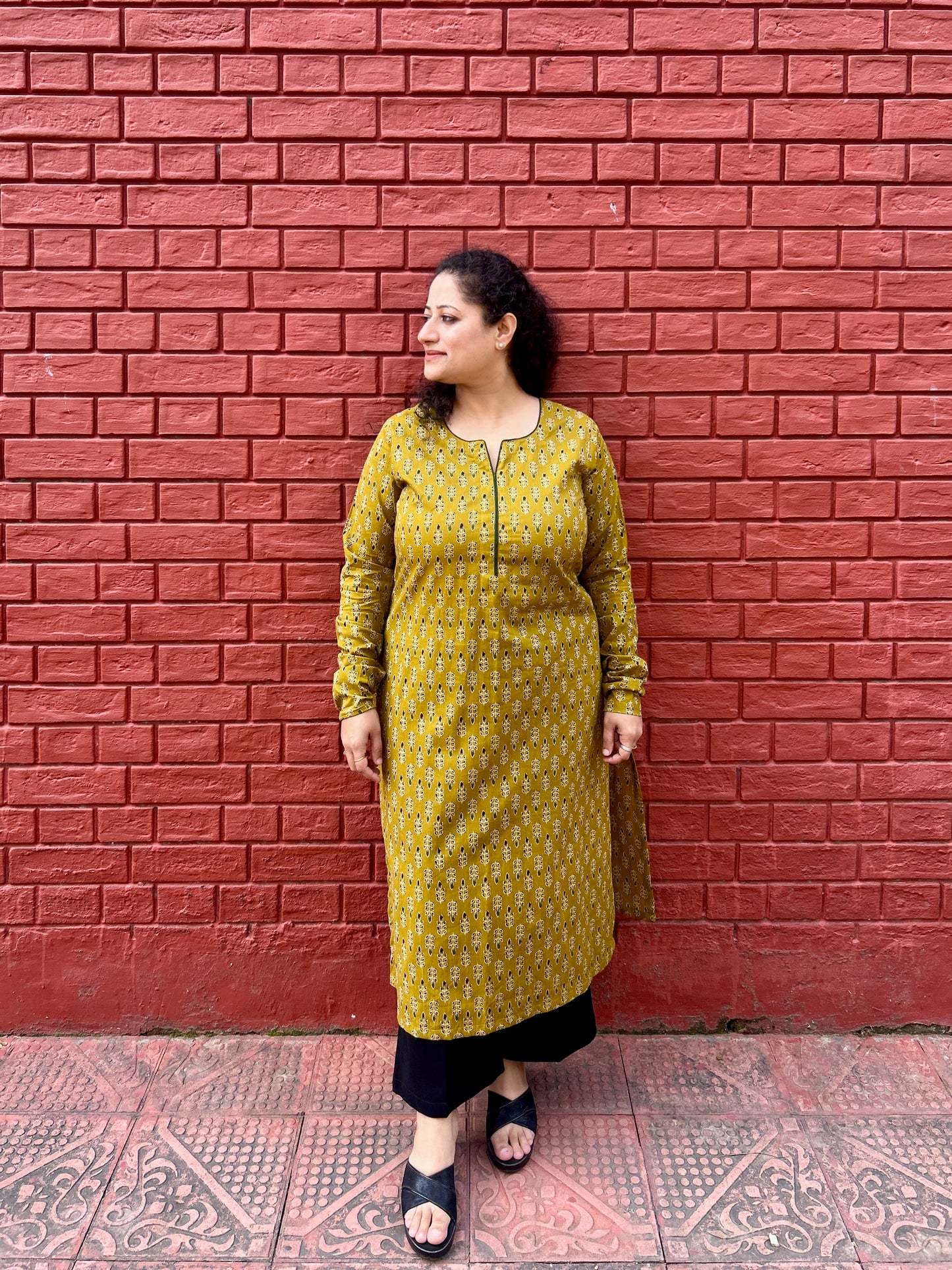 Mustard Design Kurta