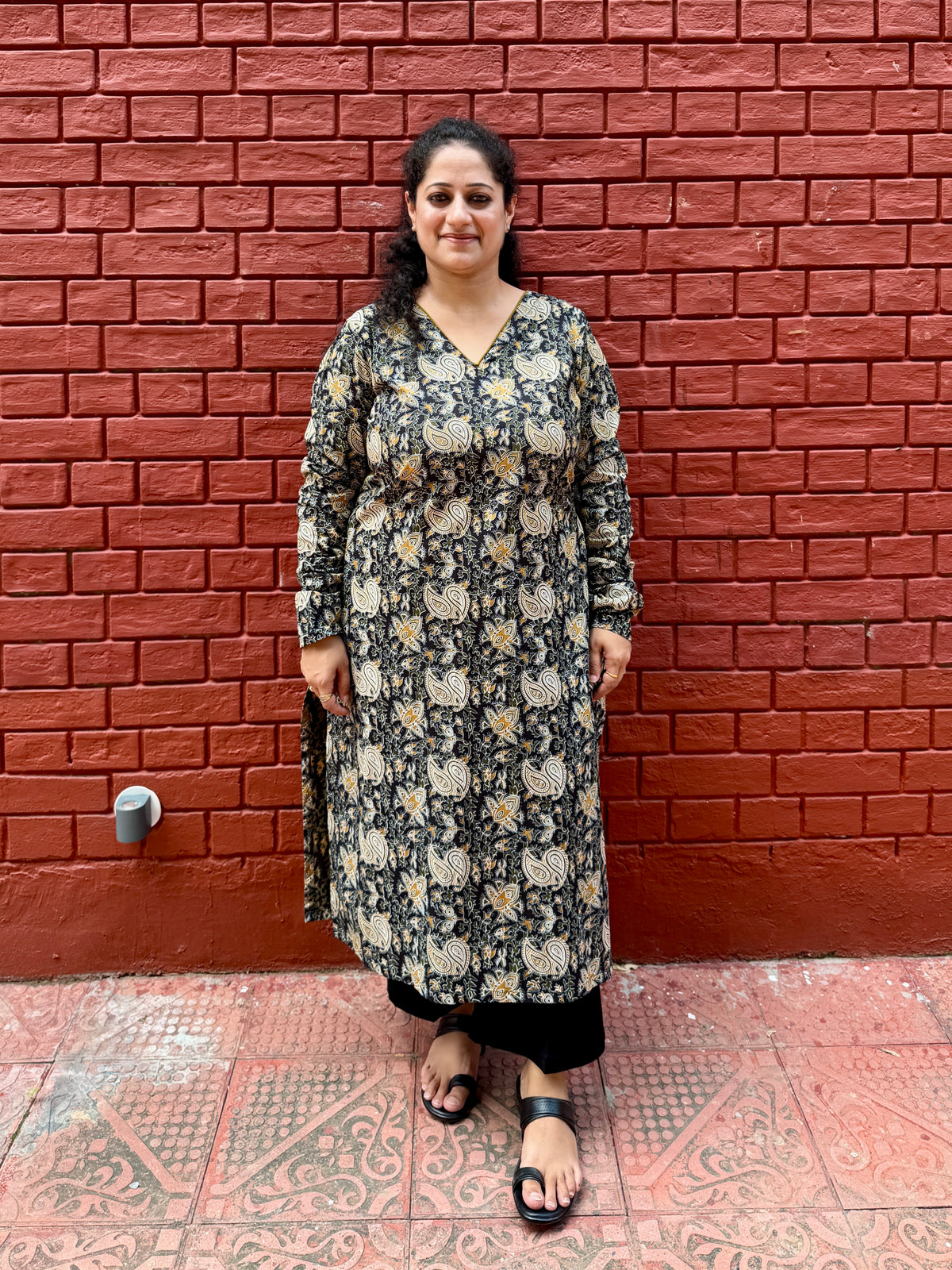 Black Printed Kurta