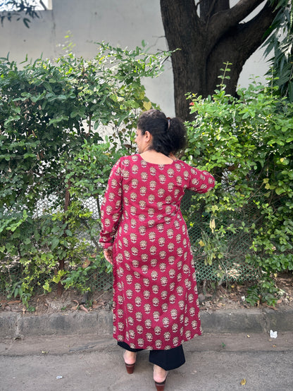 Gulabi Block Print Straight Kurta