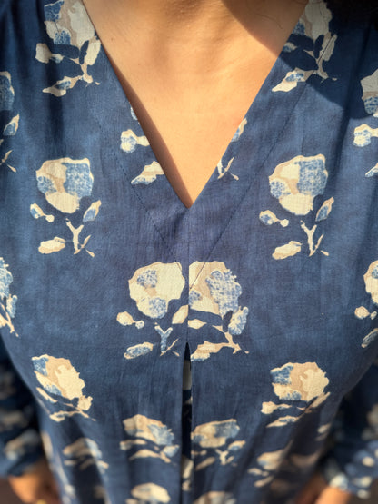 Indigo Phool A line kurta
