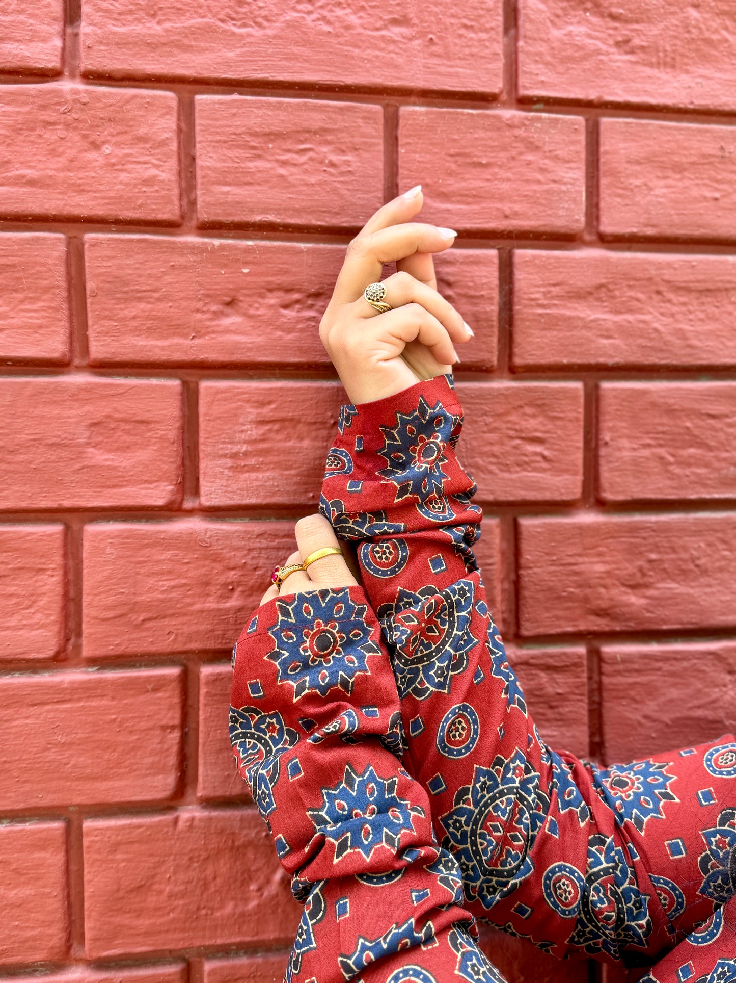 Surkh Red Cotton Kurta