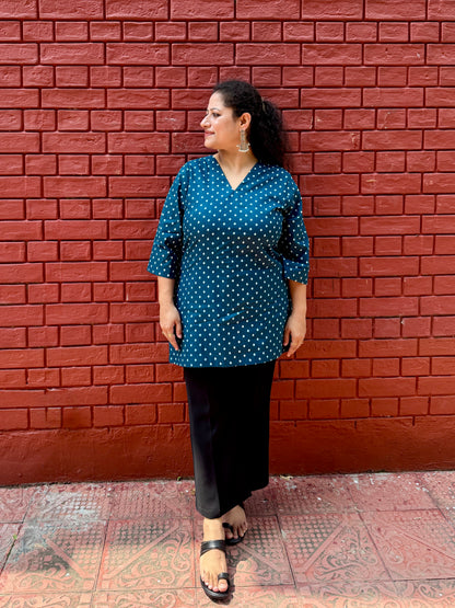 Blue Dot Kurta