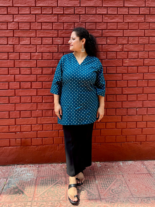 Blue Dot Kurta