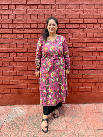 Pink Floral Kurta