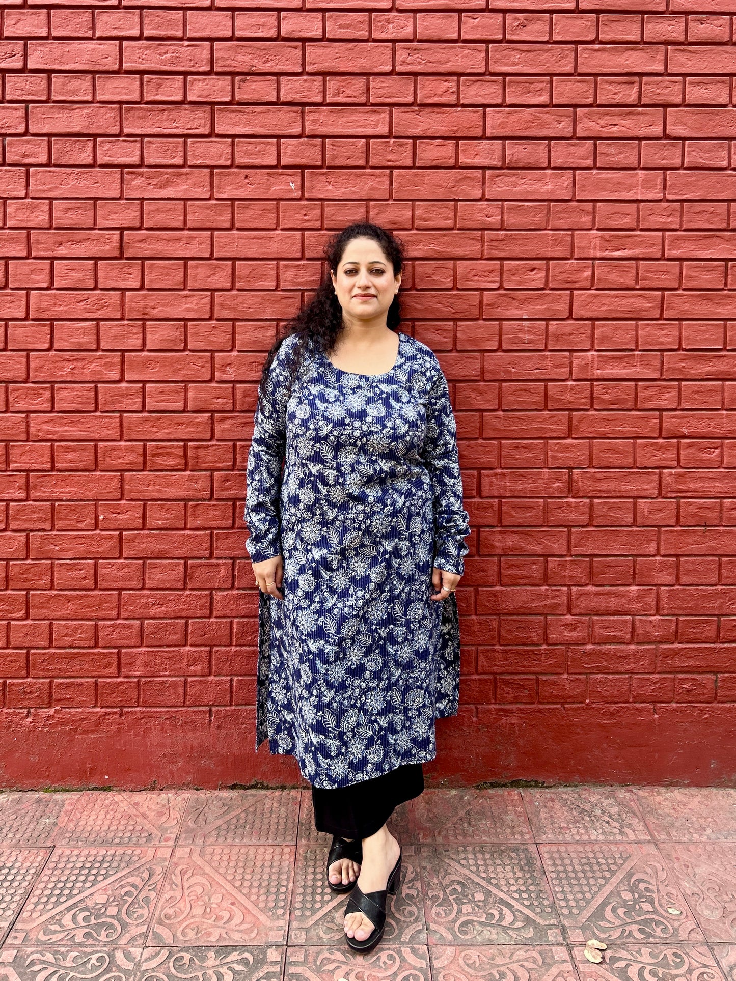 Indigo Floral Kurta