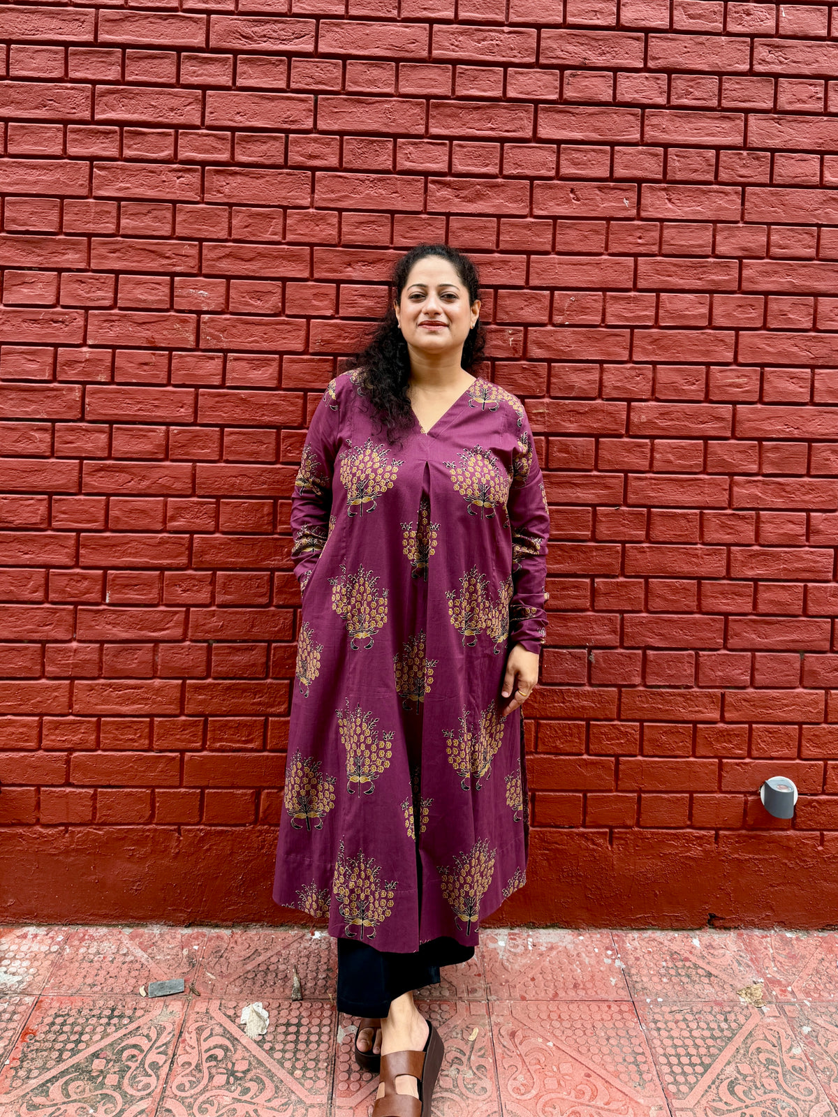 Mulberry Bloom Cotton Kurti