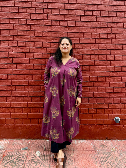 Mulberry Bloom Cotton Kurti