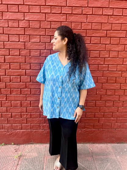 Blue ikkat shirt