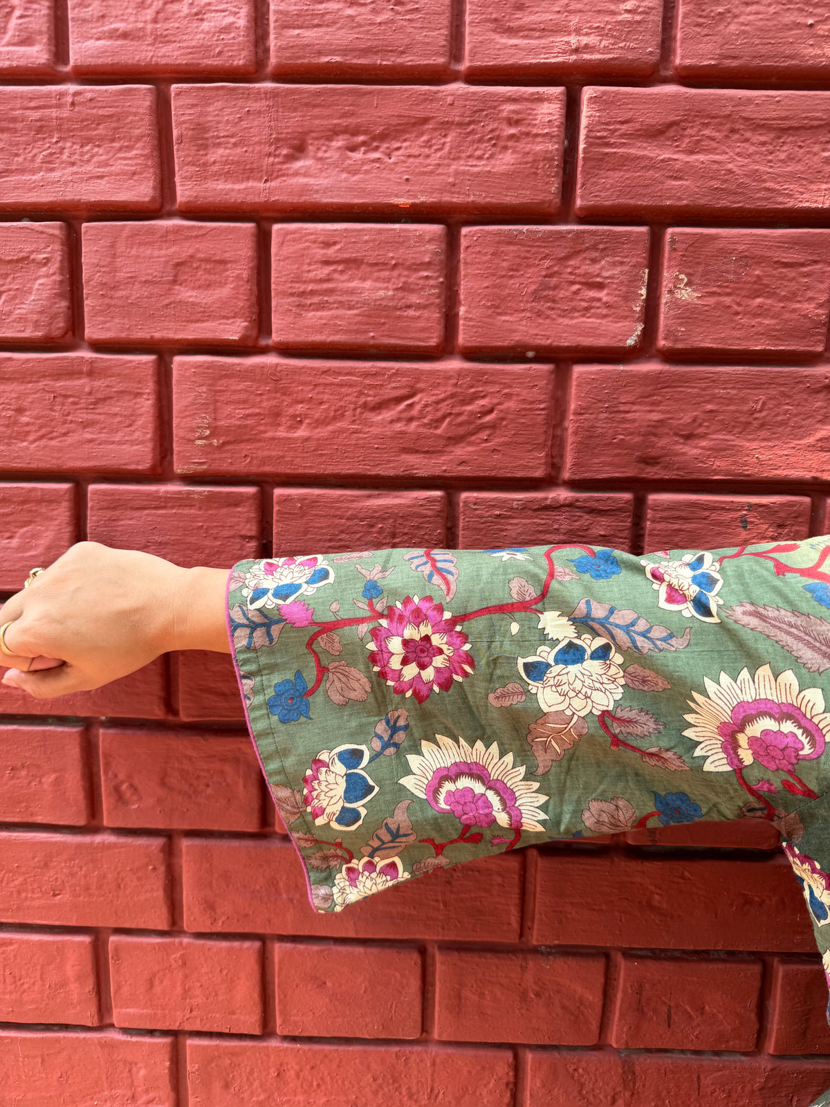 Green Floral Kurta