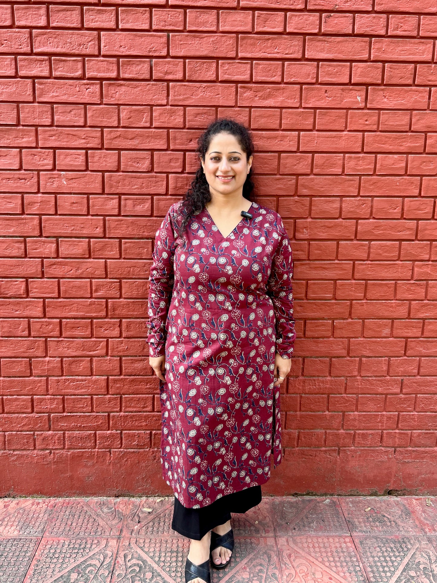 Wine Garden Straight Kurta