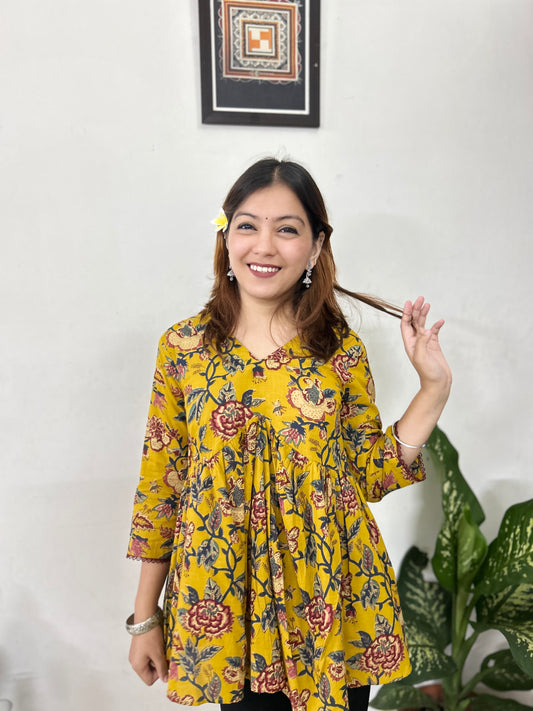 Mustard Blossom Flared Top