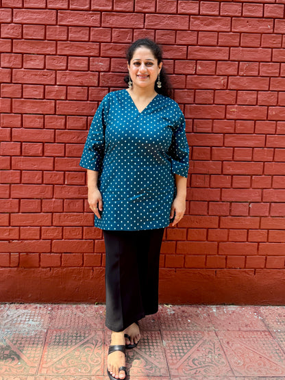 Blue Dot Kurta