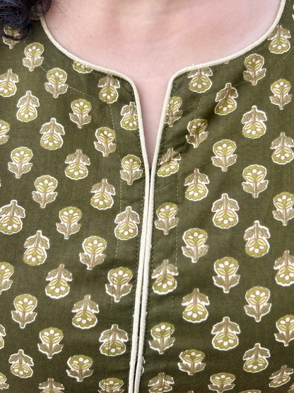 Olive Print Kurta