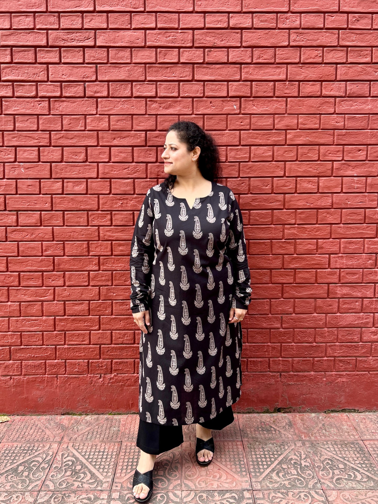 Black Paisley Kurta