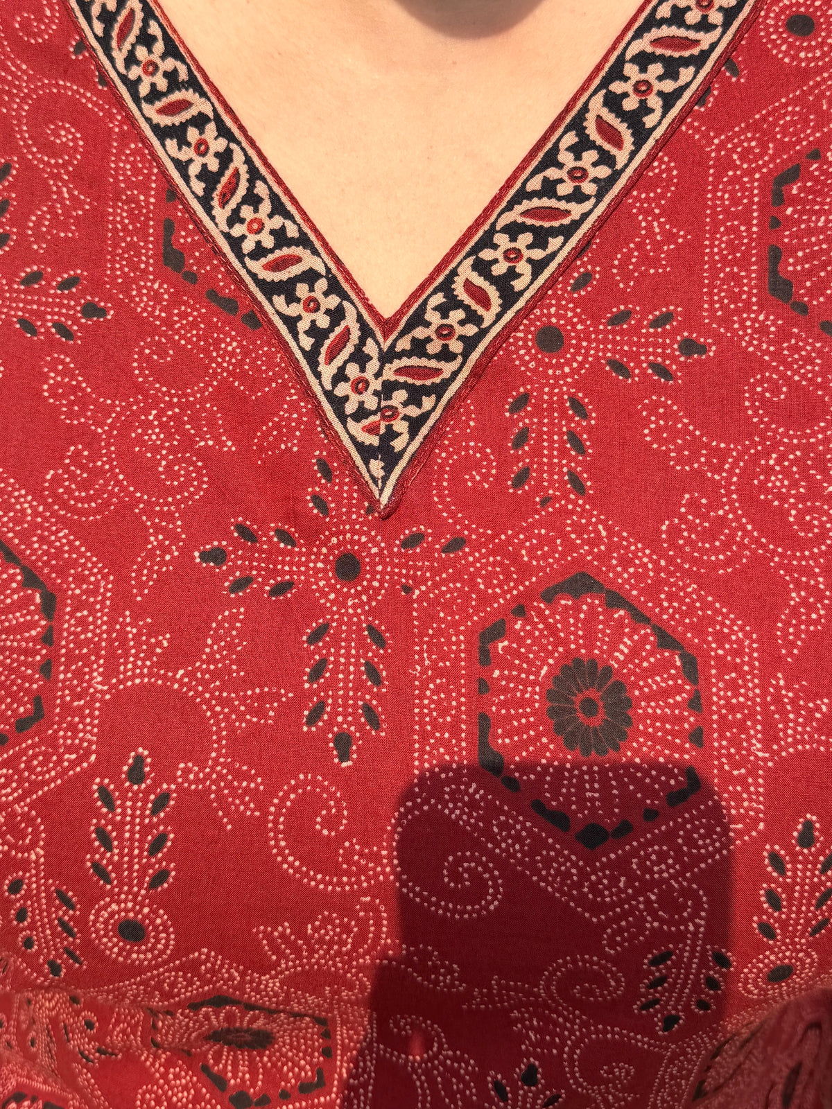 Red Printed Kurta