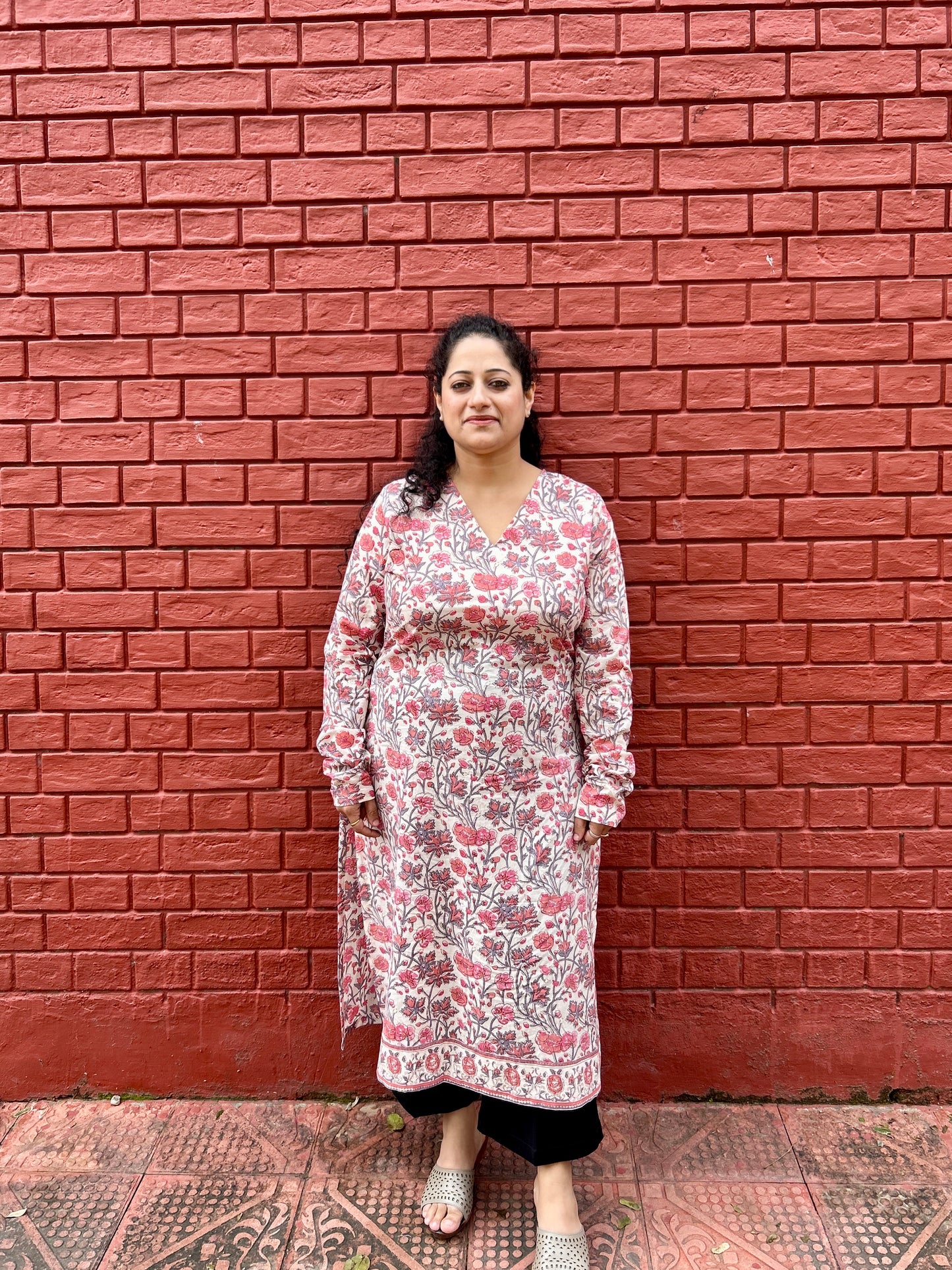 Soft pink flower kurta