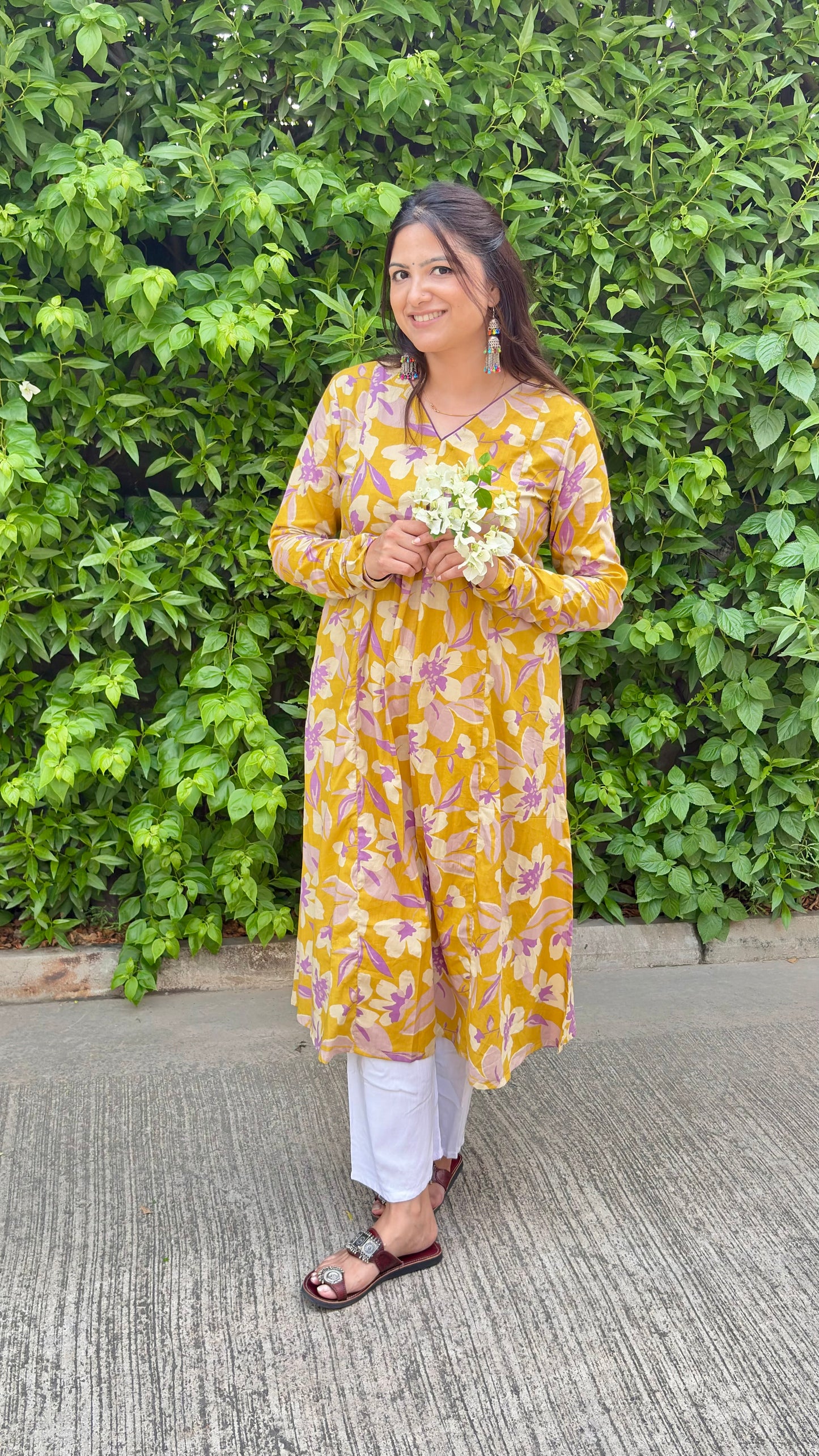 Mustard Meadow A-Line Kurta