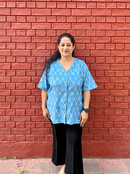 Blue ikkat shirt