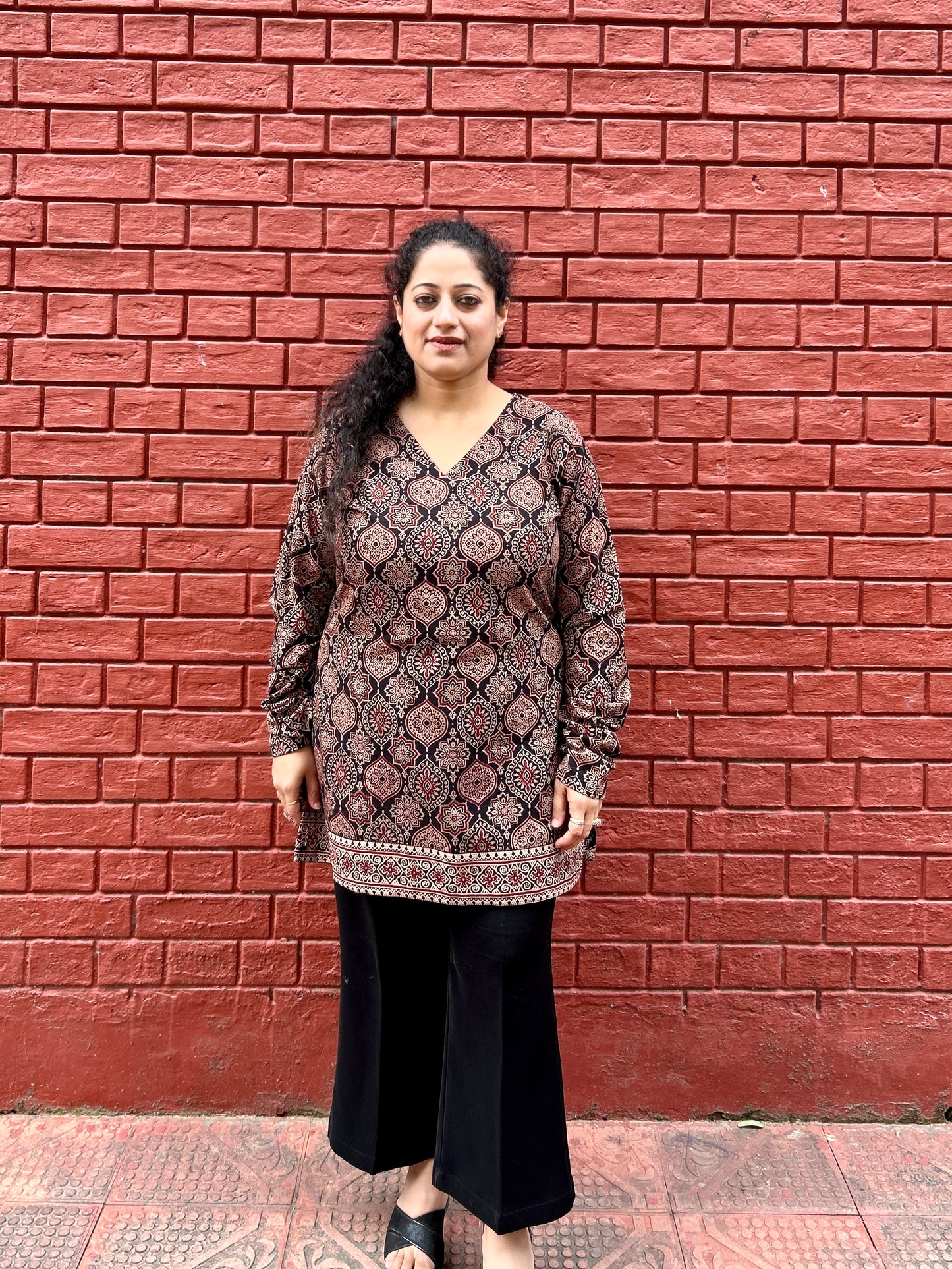 Brown Classic Ajrakh Kurta