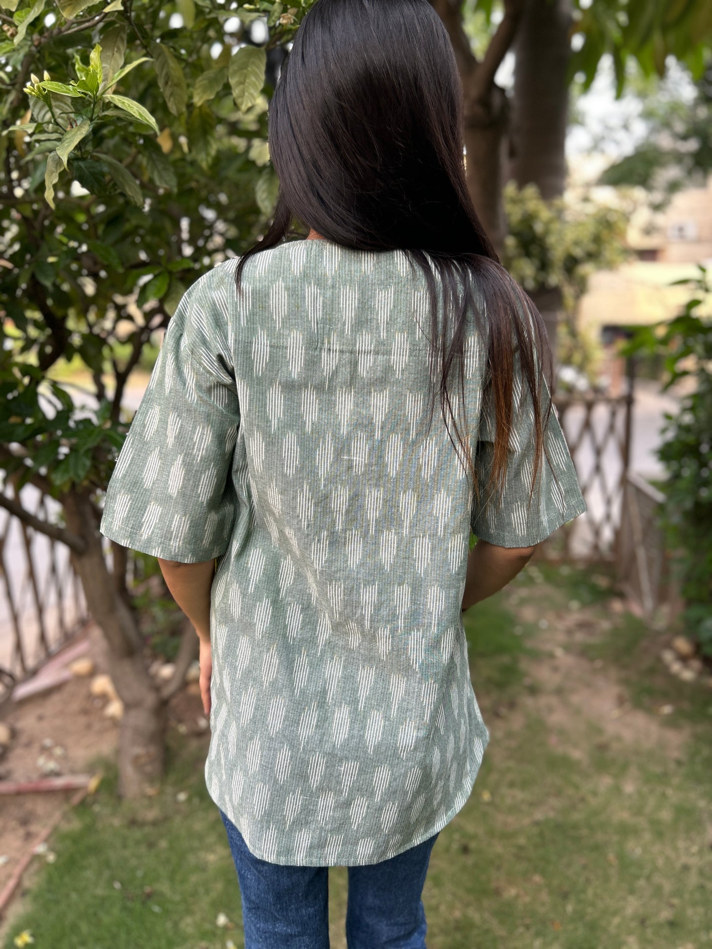 Pista Green Ikkat Shirt
