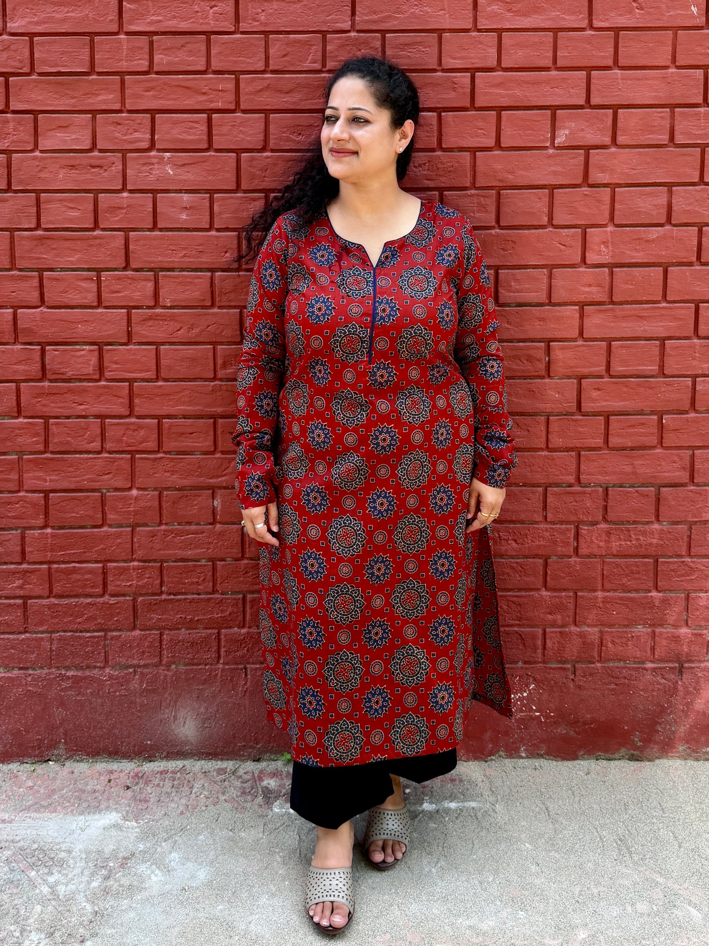 Surkh Red Cotton Kurta