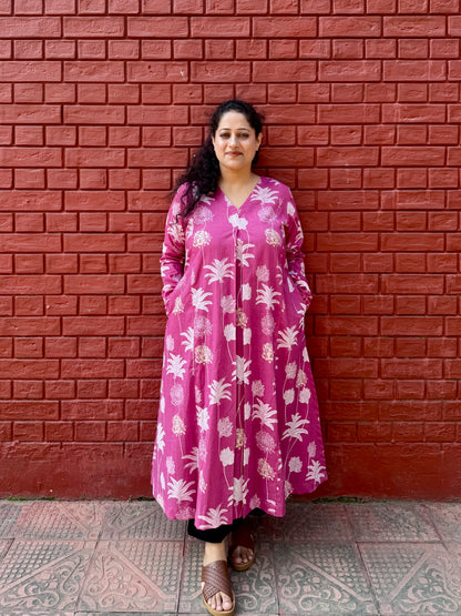 Gulabi Phool A line kurta